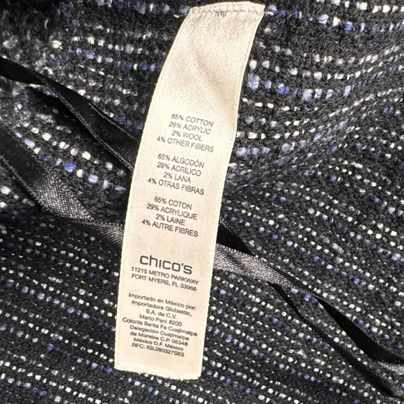 Chico’s Tweed Franklin Open Cardigan | Size 3 (XL) - Picture 4 of 7